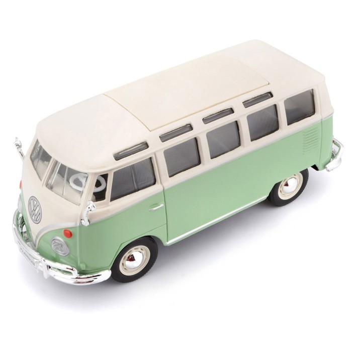 Машинка Maisto Die-Cast Volkswagen Van Samba, открывающиеся двери, 1:25, цвет зелёный - фото 1909588416