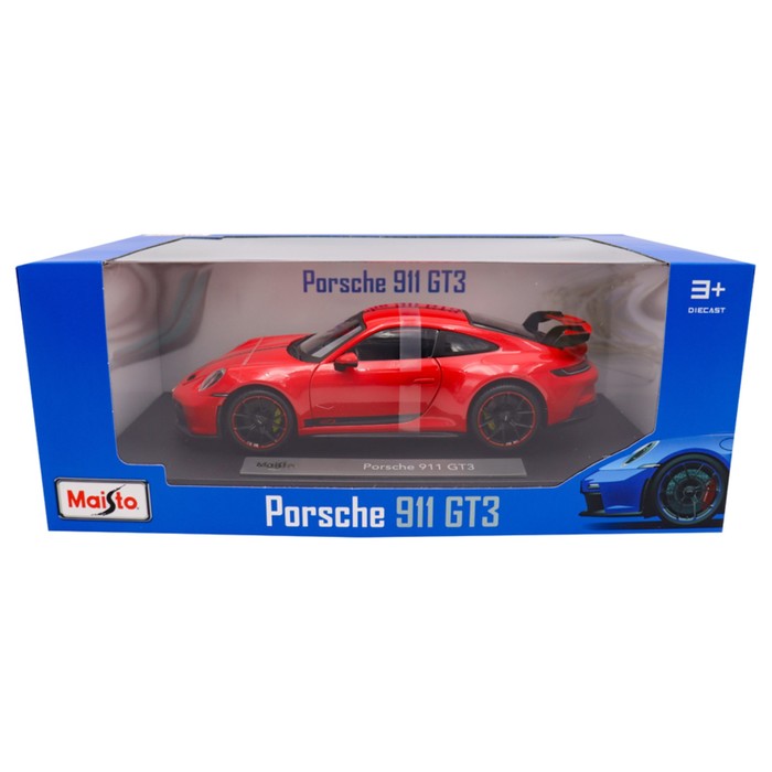 Машинка Maisto Die-Cast 2022 Porsche 911 GT3, 1:18, цвет красный - фото 1909588460