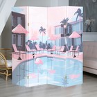 Ширма "Cartoon style. Отель, бассейн, фламинго", 200х160 см - Фото 1