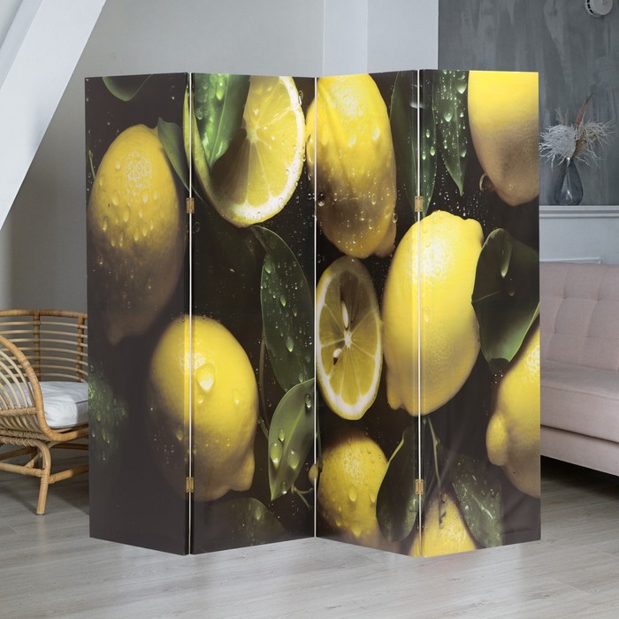 Ширма "Лимоны в листьях", 200х160 см - Фото 1
