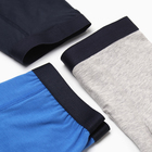 Набор трусов для мальчиков боксеры (3 шт), цвет черный/синий/серый, рост 86 -92 - фото 23972467