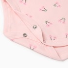 Боди с длинным рукавом, цвет розовый, рост 80 (9-12 мес) - фото 24443770