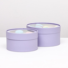 Набор 2 в 1 круглых коробок "Бледно-фиолетовый" с окном, 21 х 11 - 18 х 10 см - фото 321245392