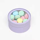 Набор 2 в 1 круглых коробок «Бледно-фиолетовый» с окном, 21×11 - 18×10 см - Фото 3