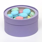 Набор 2 в 1 круглых коробок с окном, бледно-фиолетовый, 21 х 11 - 18 х 10 см - фото 9841847
