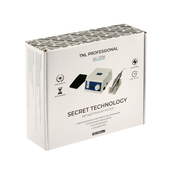 Машинка для маникюра и педикюра TNL Secret technology MP-68, 60 Вт, 45 000 об/мин, белая - фото 1900816365