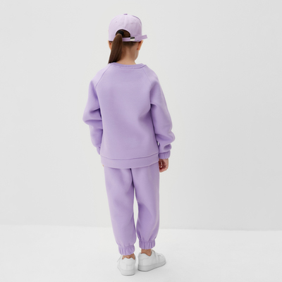 Костюм для девочки (джемпер, брюки) KAFTAN: Hello, лиловый, размер 34 (122-128 см)