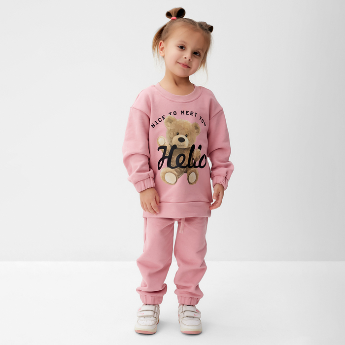 Костюм для девочки: джемпер, брюки KAFTAN: Hello, розовый, рост 158-164 см