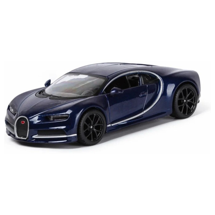 Машинка Bburago Bugatti Chiron, Die-Cast, 1:32, цвет тёмно-синий - фото 1911061894