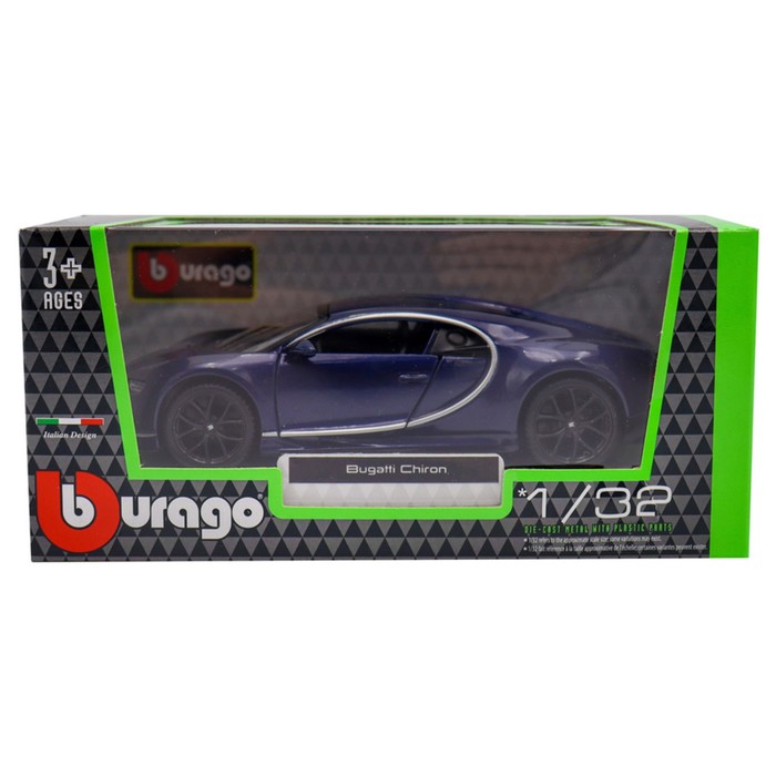 Машинка Bburago Bugatti Chiron, Die-Cast, 1:32, цвет тёмно-синий - фото 1911061901