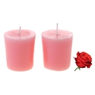 Свечи восковые (набор 2 шт) "Столбик", аромат роза - Фото 1