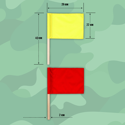Флажки сигнальные, красный и жёлтый, в чехле 22×32 см