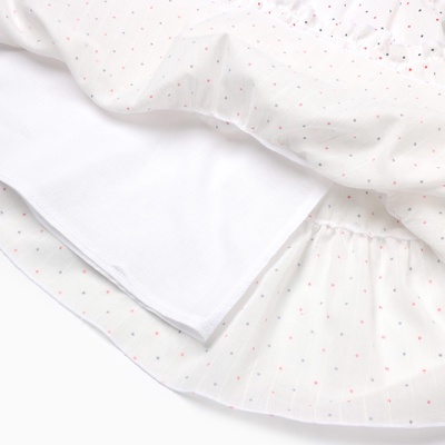 Платье для девочки MINAKU: Cotton collection в горошек, белое, рост 110-116 см