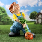 Садовая фигура "Мальчик с морковью" 65х60см - фото 321466628