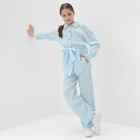 Комплект для девочки (рубашка и брюки) MINAKU цвет голубой, рост 134 см - Фото 3