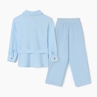Комплект для девочки (рубашка и брюки) MINAKU цвет голубой, рост 134 см - Фото 10