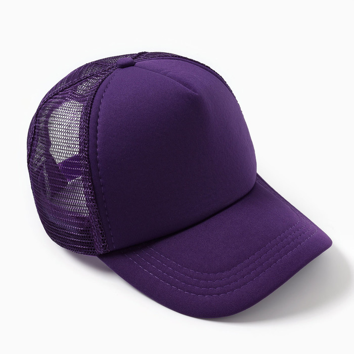 Бейсболка, цвет фиолетовый, размер 56-58 - Фото 1