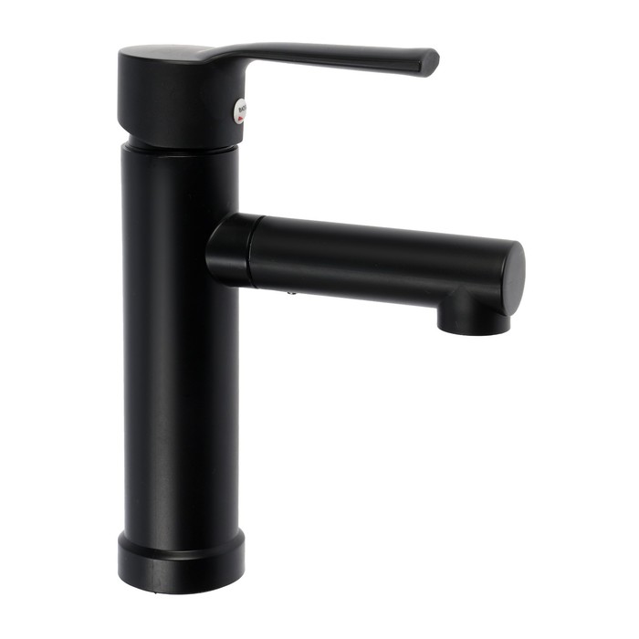 Смеситель для раковины ZEIN Z3693, однорычажный, поворотный излив высотой 9 см, черный - Фото 1