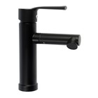 Смеситель для раковины ZEIN Z3693, однорычажный, поворотный излив высотой 9 см, черный - Фото 2