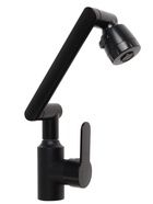 Смеситель для кухни ZEIN Z3705, регулируемый излив высотой 25 см, аэратор 2 режима, черный - Фото 1