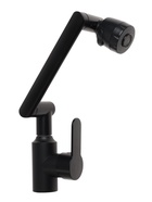 Смеситель для кухни ZEIN Z3705, регулируемый излив высотой 25 см, аэратор 2 режима, черный - Фото 7