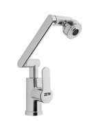 Смеситель для кухни ZEIN Z3707, регулируемый излив, аэратор 2 режима, ABS-пластик, хром - фото 807326557