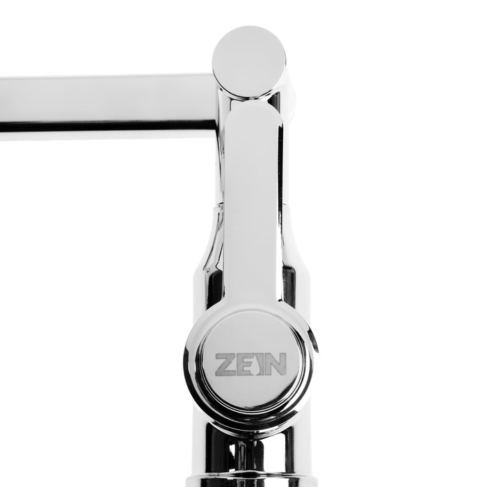 Смеситель для кухни ZEIN Z3707, регулируемый излив, аэратор 2 режима, ABS-пластик, хром