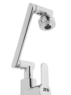 Смеситель для кухни ZEIN Z3707, регулируемый излив, аэратор 2 режима, ABS-пластик, хром - фото 807326560