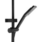 Душевая система ZEIN Z3862, смеситель, тропическая и ручная лейка, полка, латунь, черная - Фото 11