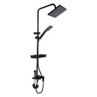 Душевая система ZEIN Z3863, смеситель, верхняя, ручная и гигиеническая лейка, полка, черная - Фото 8