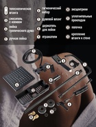 Душевая система ZEIN Z3863, смеситель, верхняя, ручная и гигиеническая лейка, полка, черная - Фото 6