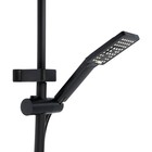 Душевая система ZEIN Z3863, смеситель, верхняя, ручная и гигиеническая лейка, полка, черная - Фото 11