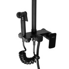 Душевая система ZEIN Z3863, смеситель, верхняя, ручная и гигиеническая лейка, полка, черная - Фото 13