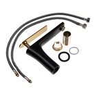 Смеситель для раковины ZEIN Z3874, однорычажный, высота излива 12 см, латунь, черный/gold= - Фото 12