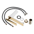 Смеситель для раковины ZEIN Z3875, однорычажный, высота излива 12 см, латунь, белый/gold= - Фото 12