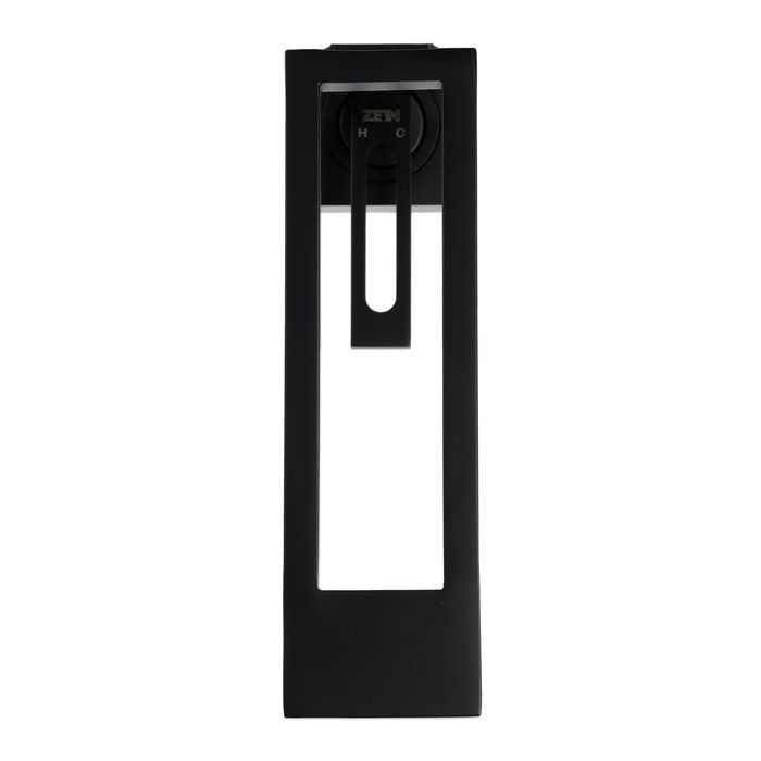 Смеситель для раковины ZEIN Z3884, однорычажный, интерьерный, высота 15 см, латунь, черный