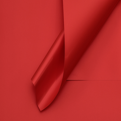 Пленка для цветов тонированная, матовая, насыщенный красный, 57×57±1 см, 65 мкм