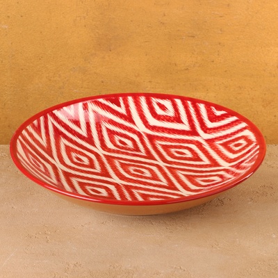 Ляган узбекский Риштанская Керамика «Атлас», d=33 см, красный