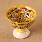 Конфетница Риштанская Керамика "Цветы", желтая 12 см, - Фото 2