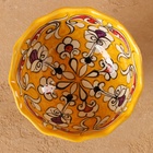 Конфетница Риштанская Керамика "Цветы", желтая 12 см, - Фото 3