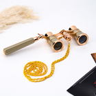 Бинокль театральный, телескопическая ручка, цепочка, золотистый - Фото 2