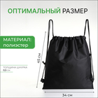 Мешок для обуви на шнурке, с принтом, размер 45×1×34 см, чёрный - Фото 2