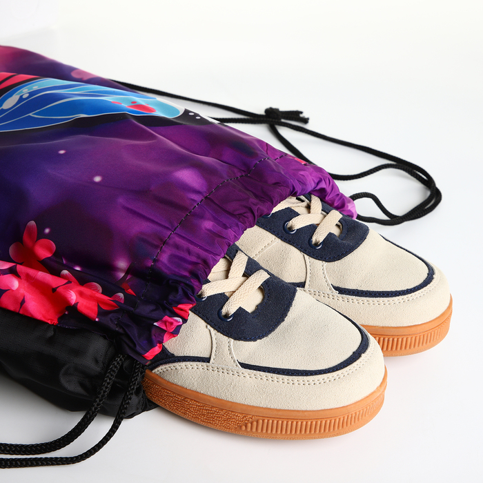 Мешок для обуви на шнурке, цвет фиолетовый/разноцветный
