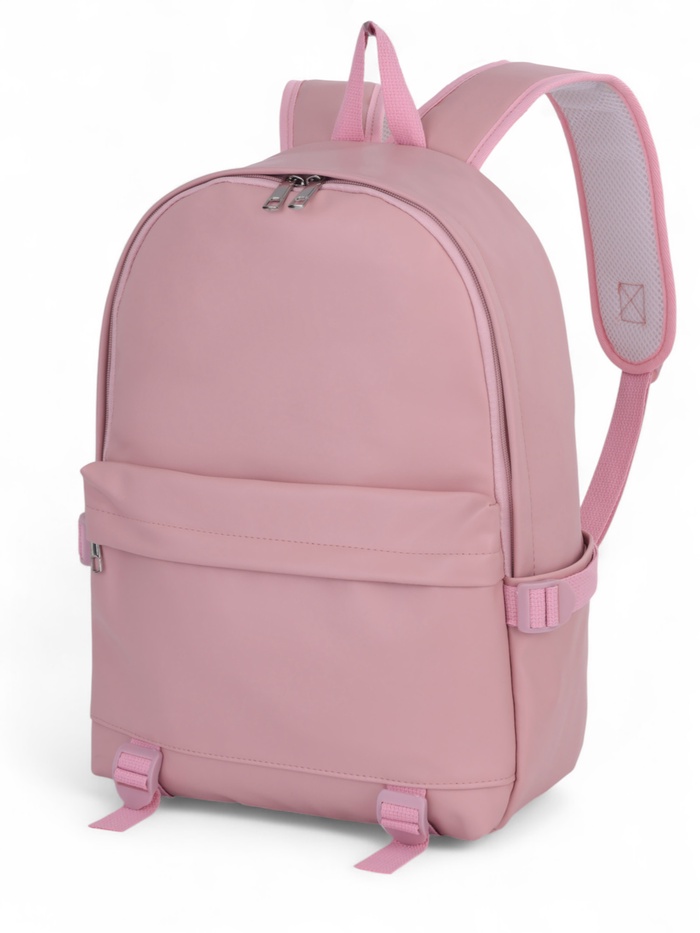 Рюкзак молодёжный на молнии, 3 кармана, размер 29×12×42 см, розовый - Фото 1