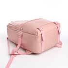 Рюкзак молодёжный на молнии, 3 кармана, цвет розовый - Фото 3