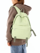 Рюкзак молодёжный на молнии, 3 кармана, размер 29×12×42 см, зелёный - Фото 12