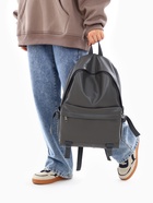 Рюкзак молодёжный на молнии, 3 кармана, размер 29×12×42 см, серый - Фото 10