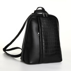 Рюкзак городской из искусственной кожи на молнии, цвет чёрный - фото 321409086