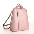 Рюкзак городской из искусственной кожи на молнии, цвет розовый - Фото 1