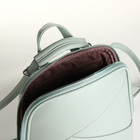 Рюкзак городской из искусственной кожи на молнии, цвет зелёный - Фото 4